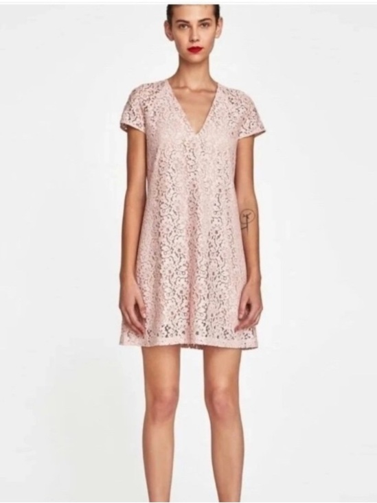 Zara Dresses & Skirts - Zara Pink Lace Mini Dress